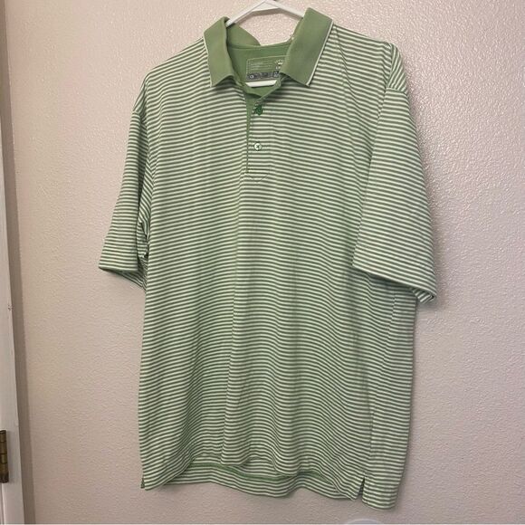 Cutter and Buck dri tech Men’s‎ Performance Golf Polo green Stripe shirt L - Picture 1 of 11